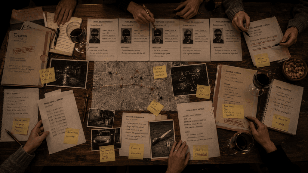 Juego de detectives con amigos