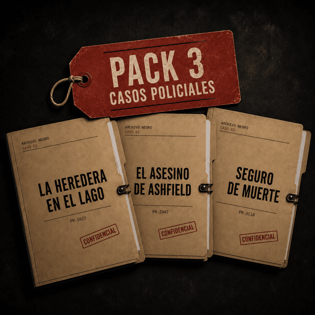 Pack 3 Casos Policiales 3x1 - La Heredera del Lago, El Asesino de Ashfield y Seguro de Muerte